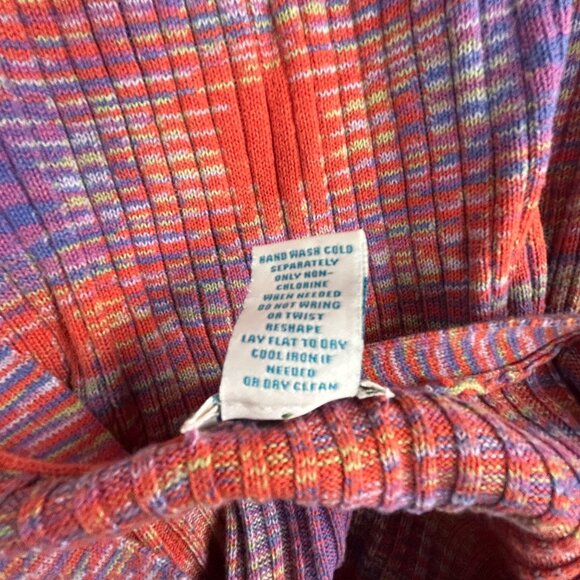 Sundance Womens Multicolor Ribbed V-Neck Henley Sweater Top Medium Long Sleeve - Picture 4 of 8